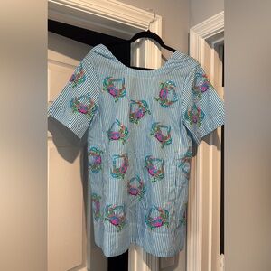 Queen of sparkles NWT xs Striped Dress with crabs